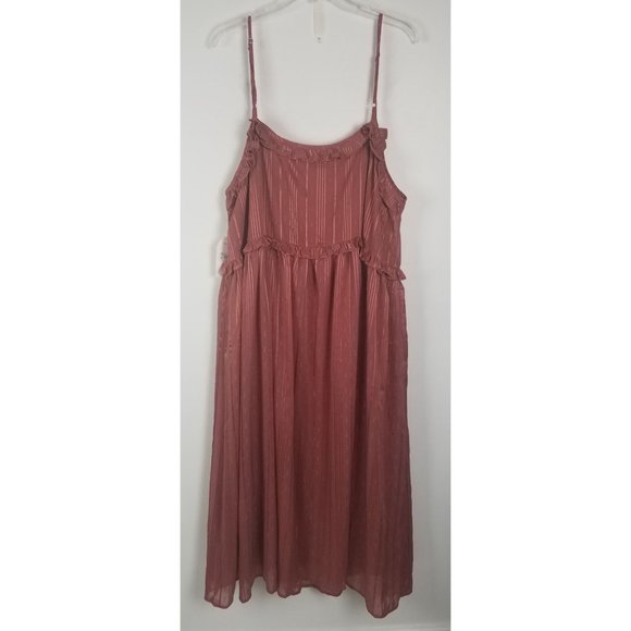 Arula Pink Chiffon Midi Dress, Sz C (3x) - Picture 9 of 10